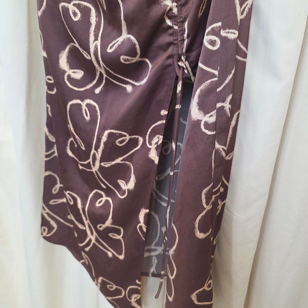 Urban Outfitters Y2K Brown Butterfly Print Midi Dress Sleeveless S/P - Picture 4 of 11